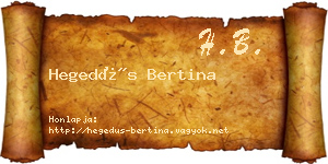 Hegedűs Bertina névjegykártya